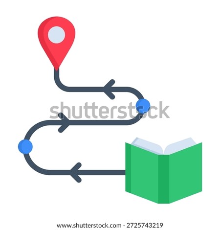 Learning Journey Icon Flat Style Vector Illustration