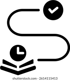Learning Journey Icon Glyph Vector Illustration