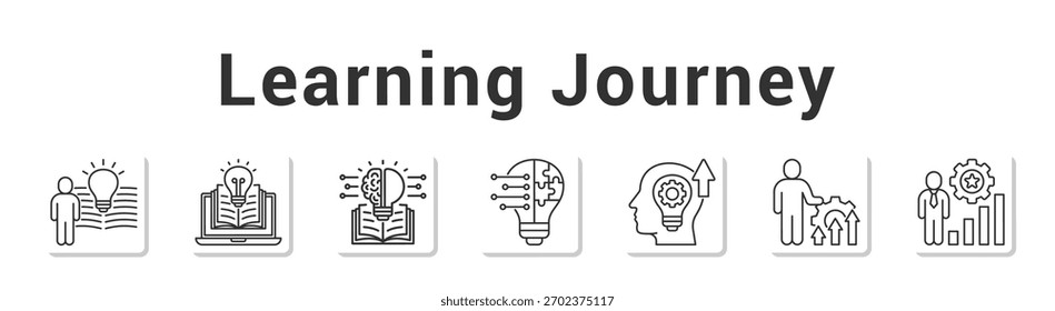 Vetor de ilustração de banner web moderno e limpo com ícones temáticos"