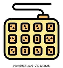 Learning keyboard icon outline vector. Disabled education. Classroom kid color flat
