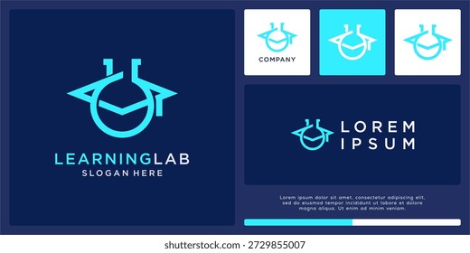 Learning laboratory logo design template.