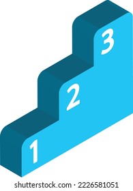 learning ladder illustration in 3D isometric style isolated on background