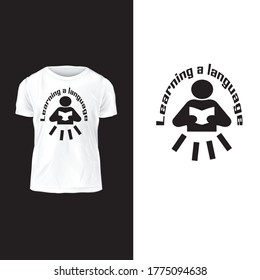 learning a language t shirt design concept 