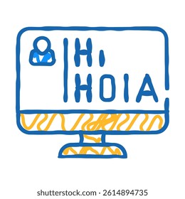 learning languages doodle icon sketch vector. learning languages sign. isolated symbol illustration
