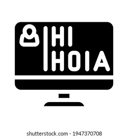 learning languages glyph icon vector. learning languages sign. isolated contour symbol black illustration