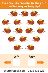 Learning left and right. Printable Worksheets, logical games for kids. Early learning educational logical games for children for preschool, kindergarten. Left Vs Right Concept For Preschoolers.