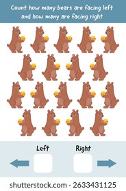 Learning left and right. Printable worksheets. Educational games, teacher resources. Learning page, educational logical games for preschool, kindergarten. Left Vs Right Concept For Preschoolers.