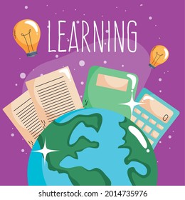 learning lettering with earth planet