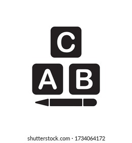 Icono de letras de aprendizaje, vector de icono educativo