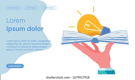 Learning Light Flat Landing Page Vector Template. Study Necessity, Knowledge Significance, Self Development and Improvement Value Metaphor. Enlightenment, Erudition, Accomplishment Homepage Layout