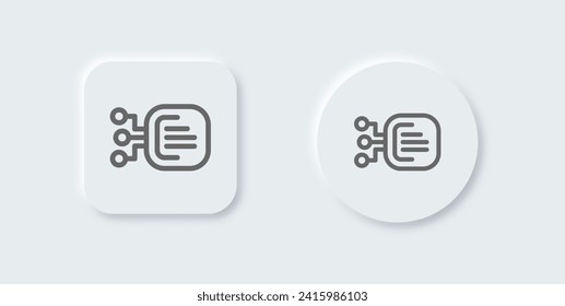 Learning line icon in neomorphic design style. Artificial signs vector illustratrion.