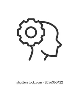 Learning line icon. Web symbol for web and apps. Sign design in outline style. Learning stroke object.