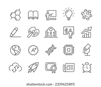 Learning - Line Icons - Editable Stroke