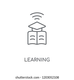 Learning linear icon. Learning concept stroke symbol design. Thin graphic elements vector illustration, outline pattern on a white background, eps 10.