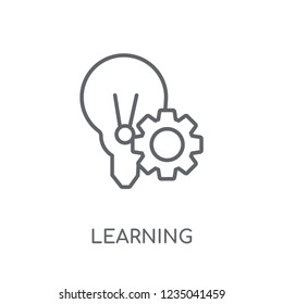 Learning linear icon. Modern outline Learning logo concept on white background from E-learning and education collection. Suitable for use on web apps, mobile apps and print media.