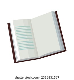 Learning literature from a blank textbook page icon isolated