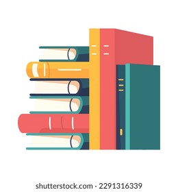 Literatur aus dem gestapelten Bibliothekssymbol einzeln lernen