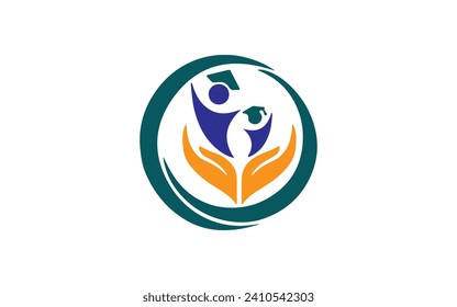 diseño de logotipo de aprendizaje manual logotipo redondo logotipo de círculo