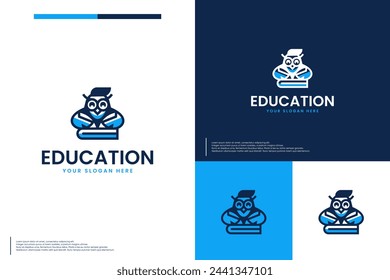 learning logo with owl concept , learn book ,logo design inspiration.