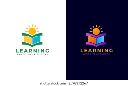 Learning Logo with Sun and Book