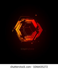 Learning machine abstract vector illustration, artificial intelligence futuristic isolated logo concept. Neural network graphical element of design. Auto learning system.