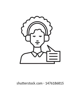 Learning, man, conference icon. Element of education line icon