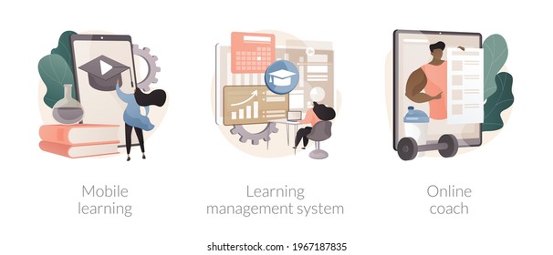 Learning management system abstract concept vector illustrations.