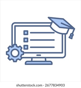 Ilustração do Vetor de Ícone Azul do Sistema de Gerenciamento de Aprendizagem