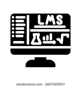 learning management system education platform glyph icon vector. learning management system education platform sign. isolated symbol illustration