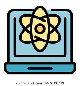 Learning management system icon outline vector. Trainind education. Online business color flat