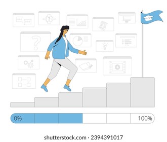 Learning management system. Incrise engagment and motivation in education. Online course or training. Vector illustration.