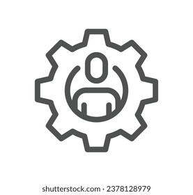 Learning management system related icon outline and linear vector.