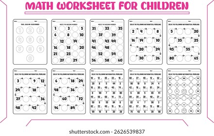 Learning math worksheet for children