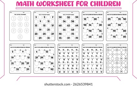 Learning math worksheet for children