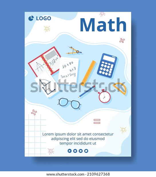 Learning Mathematics Education and Knowledge\
Poster Template Flat Illustration Editable of Square Background\
Suitable for Social Media or\
Web
