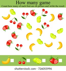 Learning mathematics, numbers. Mathematics task, worksheet. Counting Game for Preschool Children. Tasks for counting for preschool kids, children. how many objects game