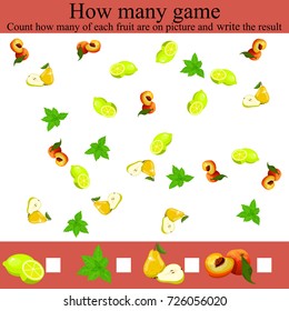Learning mathematics, numbers. Mathematics task, worksheet.Tasks for counting for preschool kids, children. how many objects game. Counting Game for Preschool Children.