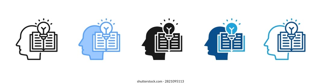 Learning Mind web icon with multiple style collection