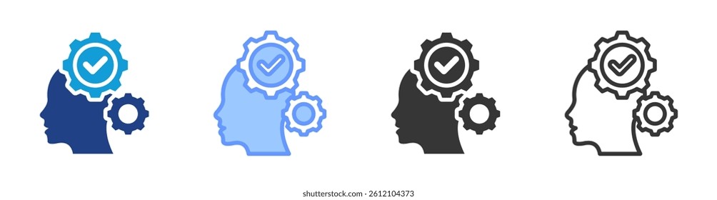 Learning Mindset icon set multiple style collection