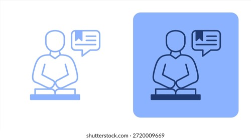 Aprendizaje mixto Ilustración de icono de fondo de color y contraste de dos tonos