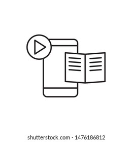 Learning, mobile, play icon. Element of education line icon