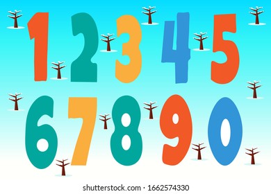 Learning numbers with children in a playful way. Numbers from 0 to 9
