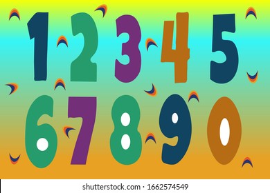 Learning numbers with children in a playful way. Numbers from 0 to 9