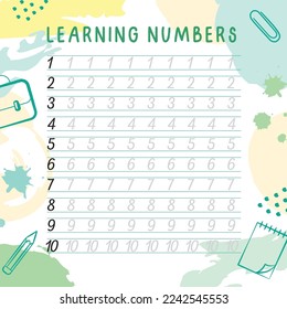Learning numbers for children school teach study