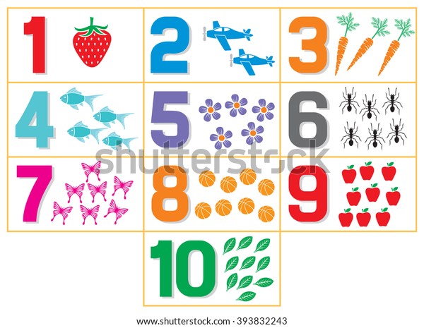 Learning Numbers Kids Counting Game Kindergarten Stock Vector (Royalty ...