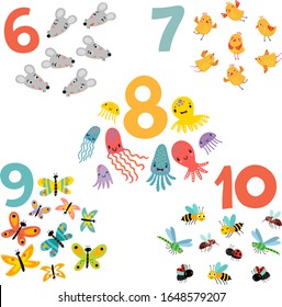 learning numbers. part 2. animals and numbers for children