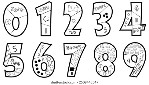 Learning numbers Numbers worksheets for preschoolers and kindergarteners.