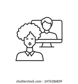 Learning, online, man icon. Element of education line icon