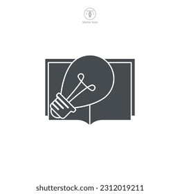 Learning. open book and lightbulb Icon symbol template for graphic and web design collection logo vector illustration