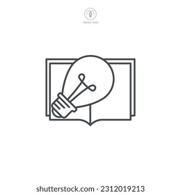 Learning. open book and lightbulb Icon symbol template for graphic and web design collection logo vector illustration